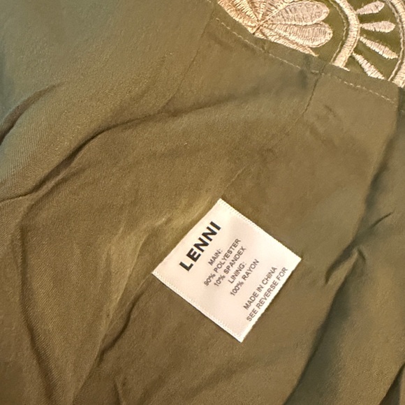 Lenni Whiskey Medium Duster Green Velvet Gold Sequin Embroidered Free People - Picture 12 of 12